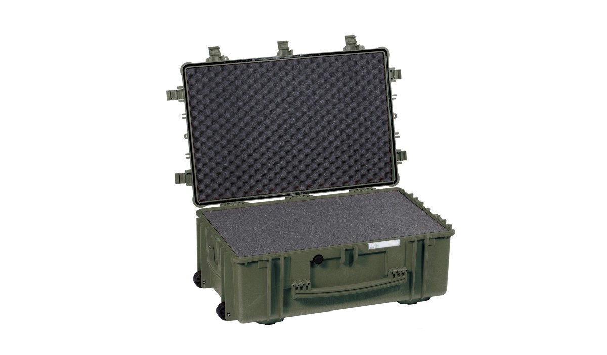 7630.G, Защитный герметичный транспортный чемодан-контейнер, цвет хаки, с заполнением поролоном